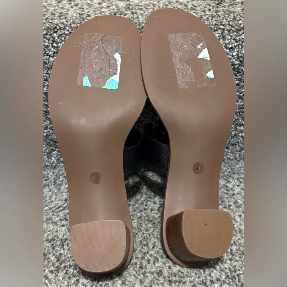 NEW Tory Burch Moore Black Leather Heeled Sandals - Picture 12 of 14